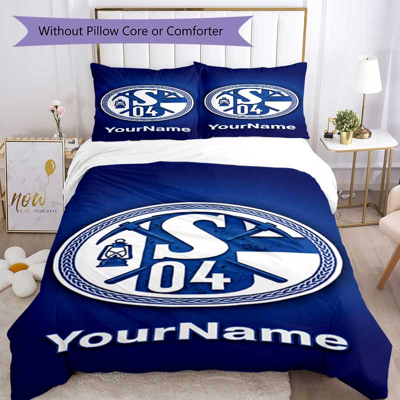 Fc Schalke 5 Customize Your Name Bedding Set Breathable Duvet Cover with Pillowcases Home Decoration Birthday Gift