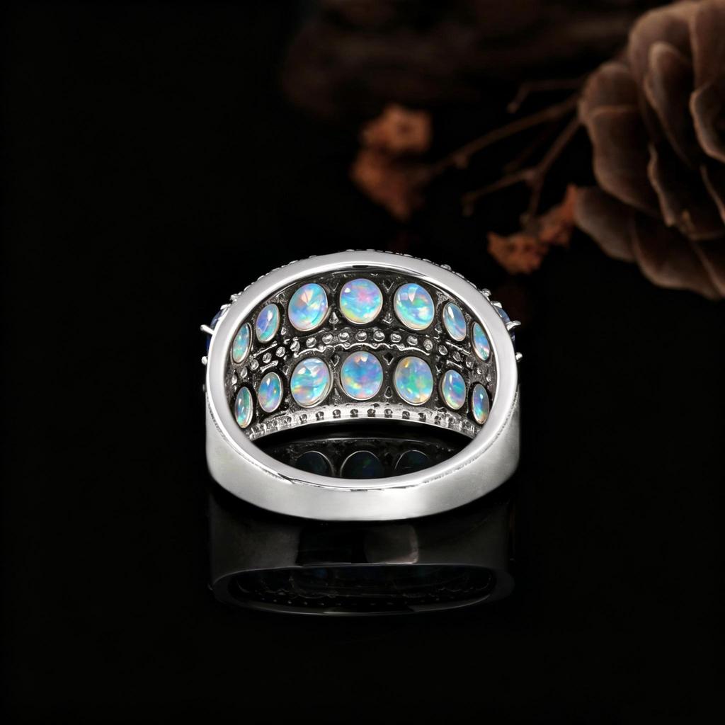 Exquisite 925 sterling silver ring natural opal October Birthstone real gemstones fine jewelry for women's Anniversary gifts