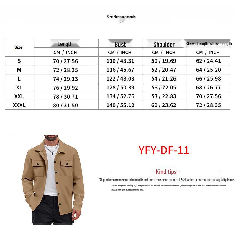 American Style Heavyweight Retro Workwear Jacket - Long Sleeve, Plus Velvet, Warm, Casual, Loose Fit