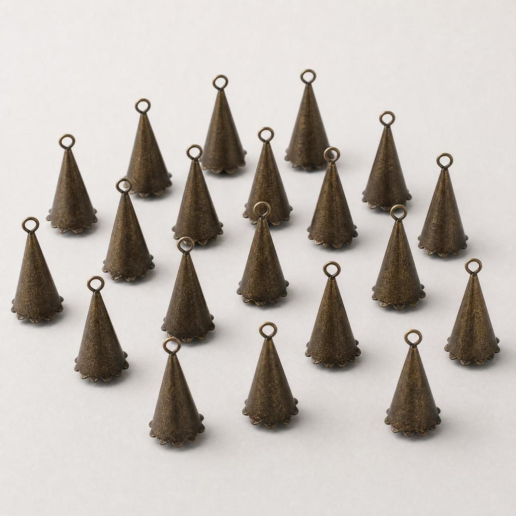 20 Pieces Antique Finish Craft Bell Nostalgic Mini Metal for Charm Making