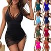 Europejski i Amerykański Nowy Strój Kąpielowy Damski Jednoczęściowy Spódnica Moda Obcisły Seksowny Pusty Plus Size Strój Kąpielowy