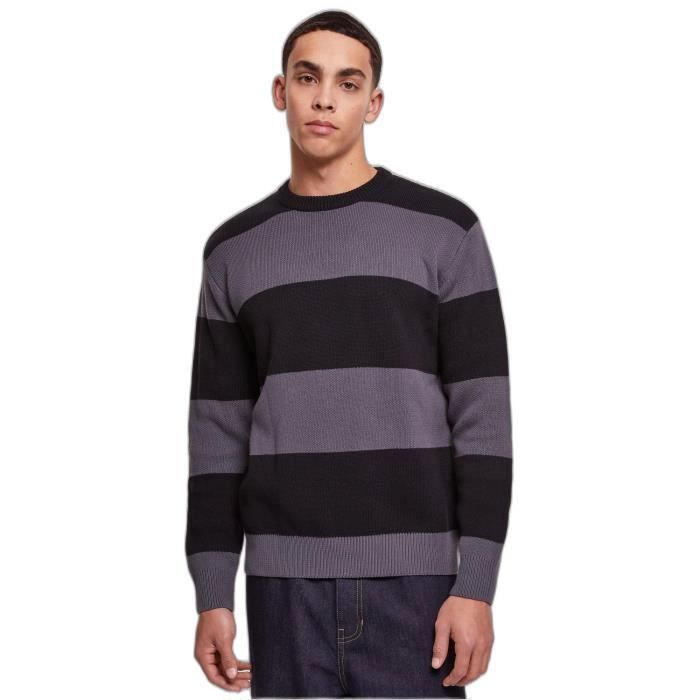 Pull Oversize - Urban Classics - Noir - Manches Longues - Col Classique - 100% Coton