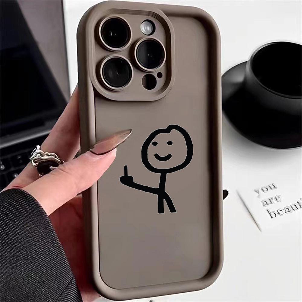 N78 Cartoon Matchman Soft Angel Eyes Phone Cases for iPhone 15 14 12 11 Pro Max 13 Mini 7 8 6S Plus XS Max XR SE Shockproof Bumper Cover