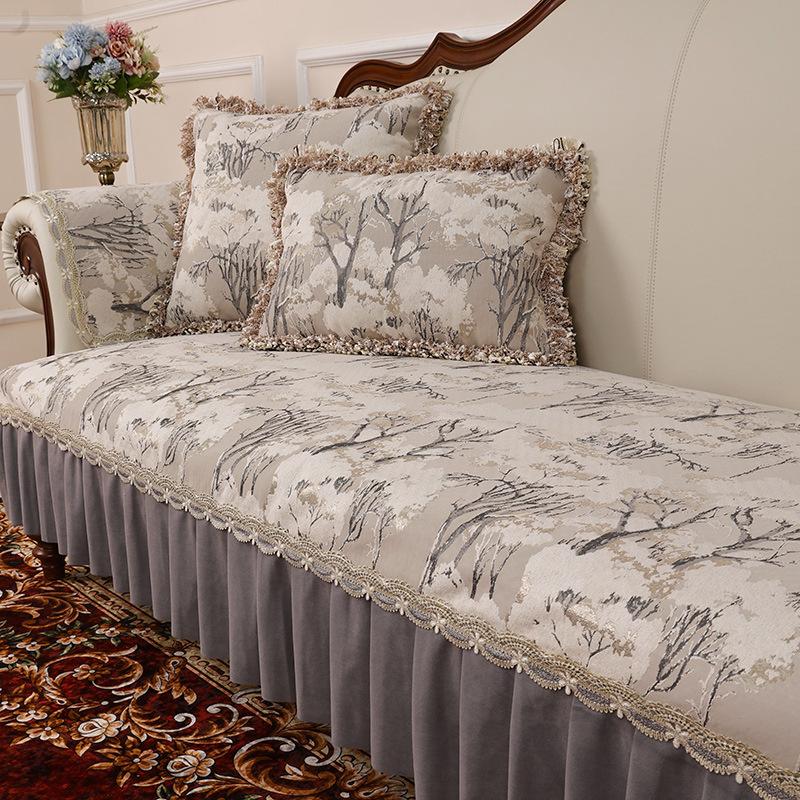 

New High-End Luxury Sofa Cushion American Fabric Four-Season Universal Non-Slip Cover European New Seat Cushion All-Inclusive 90*90cm