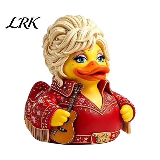 Collectible Duck Gifts for Musicians Charming Novelty Ornament, Musical Theme with Guitar Sculptural Statue Desk Decor, Decorative Sculpture