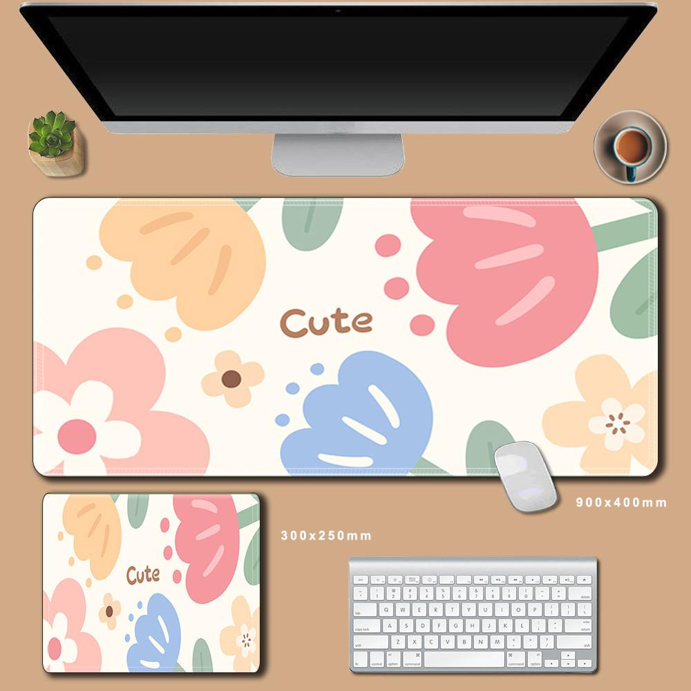 Flower Large Mouse Pad XXL Small Fresh Mousepad Cartoon Office Desk Pads Rubber Anti Slip Carpet Computer Office Accessories