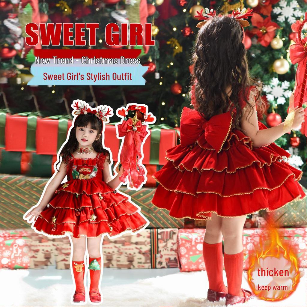 Little Girl Lolita Princess Dress - Winter 2025 Christmas & New Year Outfit
