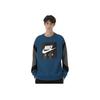 Nike Air Crew Fleece Casual Round Neck Pullover Color Block Long Sleeve Sweatshirt Men Sweatshirt Blue 928636-474