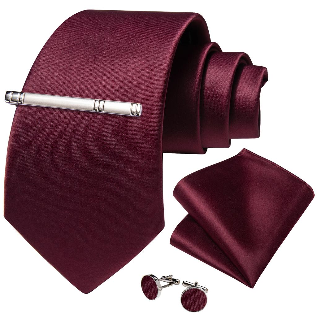 USA Mens Silk Tie Classic Yellow Gray Striped Necktie Cufflink Hanky Clips Set
