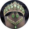 Elegant Big Tiaras and Crowns Bridal Jewelry Sets for Women Prom Wedding Crown With Choker necklace earrings Pageant Tiara Set