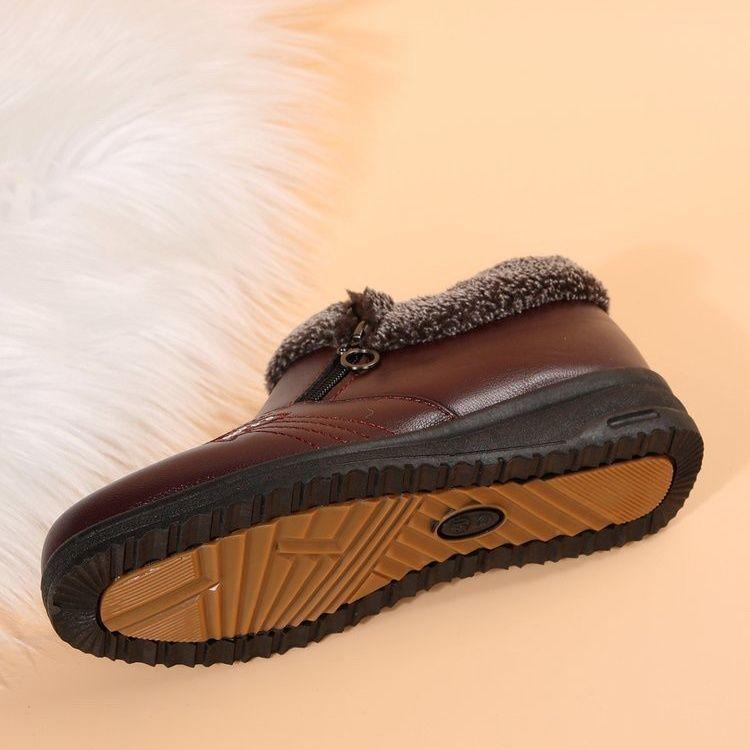 Flat-bottomed non-slip casual soft-soled cotton shoes for women 2025 autumn and winter new fashionable versatile warm side zipper cotton shoes for wom