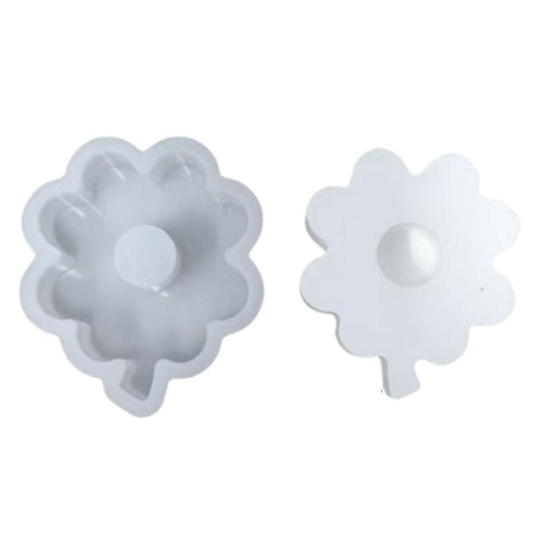 Four Leaf Clovers Candle Holder Silicone Molds Candlesticks Resins Molds DIY Castings Moulds for Candle Holder