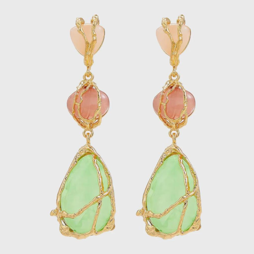 Mehrschichtige Ohrringe aus Kunstharzlegierung im Bohème-Stil für Damen