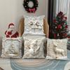 Soft Santa Christmas Pillow Cover For Festival Home Decoration And Holiday Couch Bedroom Accessories
