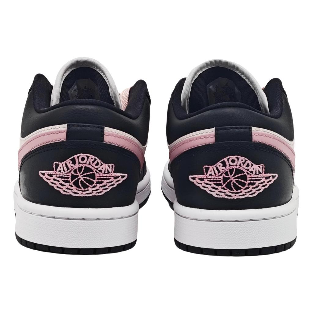 Jordan Air Jordan 1 Slip Resistant, Abrasion Resistant, Lightweight Low Top Vintage Basketball Shoes Women's Black Pink DC0774-101(Team458-)