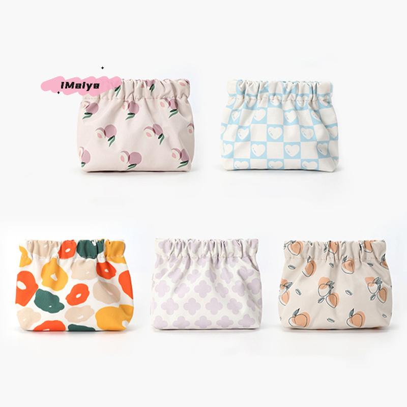 M-Women Sanitary Napkin Tampon Storage Bag Portable Waterproof Organizer Pouch Cartoon Pattern Mini Sanitary Napkin Bag