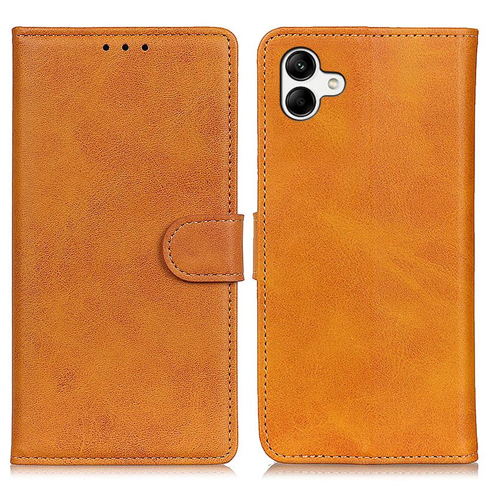 

For Samsung Galaxy A07 Case Cowhide Texture Leather Wallet Stand Phone Cover Brown