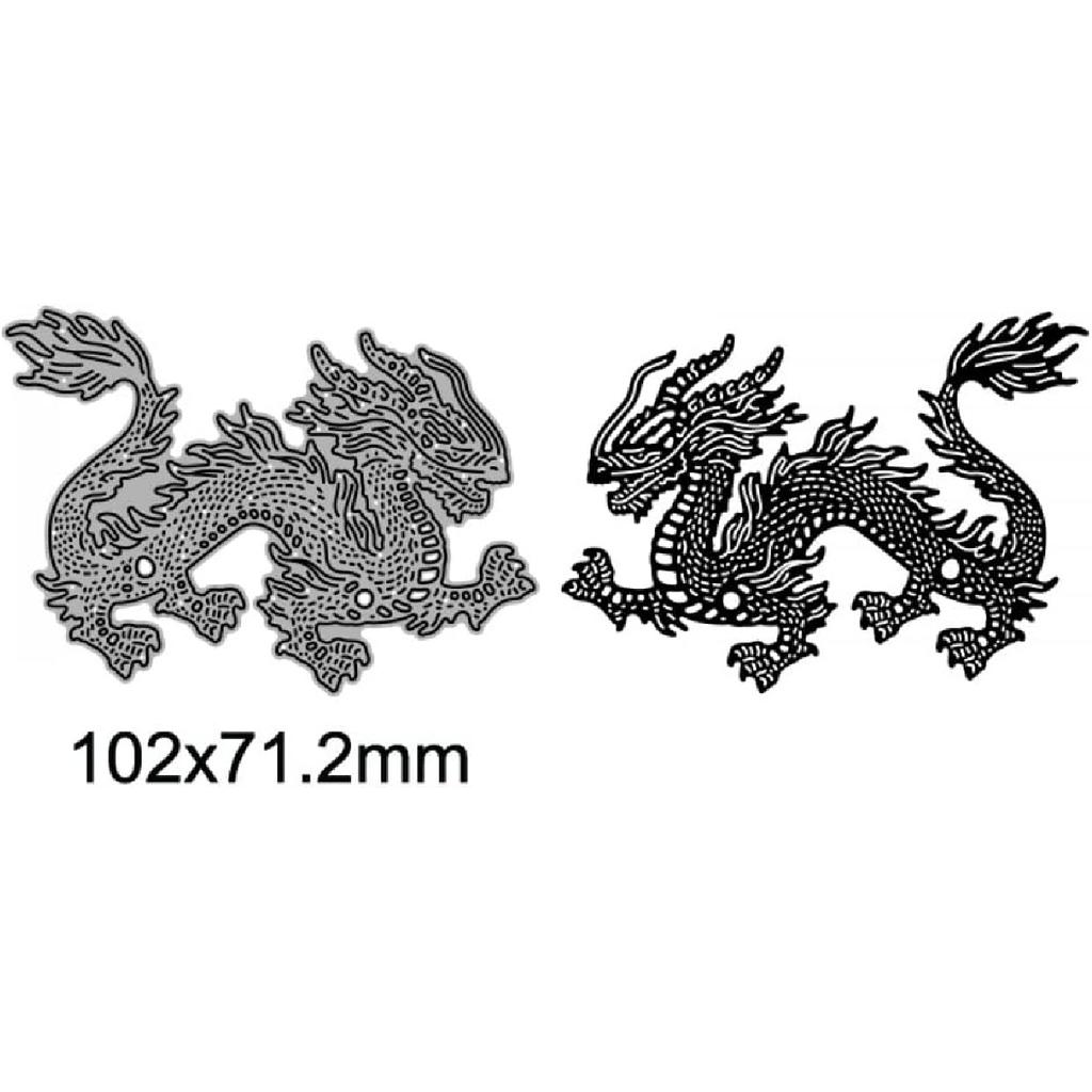 2PCS Dragons Dies for Card Making DIY Scrapbooking Animals Metal Cutting Dies for Paper Crafting Arts Crafts Embossing Die Cuts Punch Template Moulds