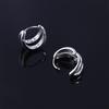 Double Circle Multi-layer Geometric Black Ear Studs Men Hoop Earrings Punk Jewelry Stud Earrings