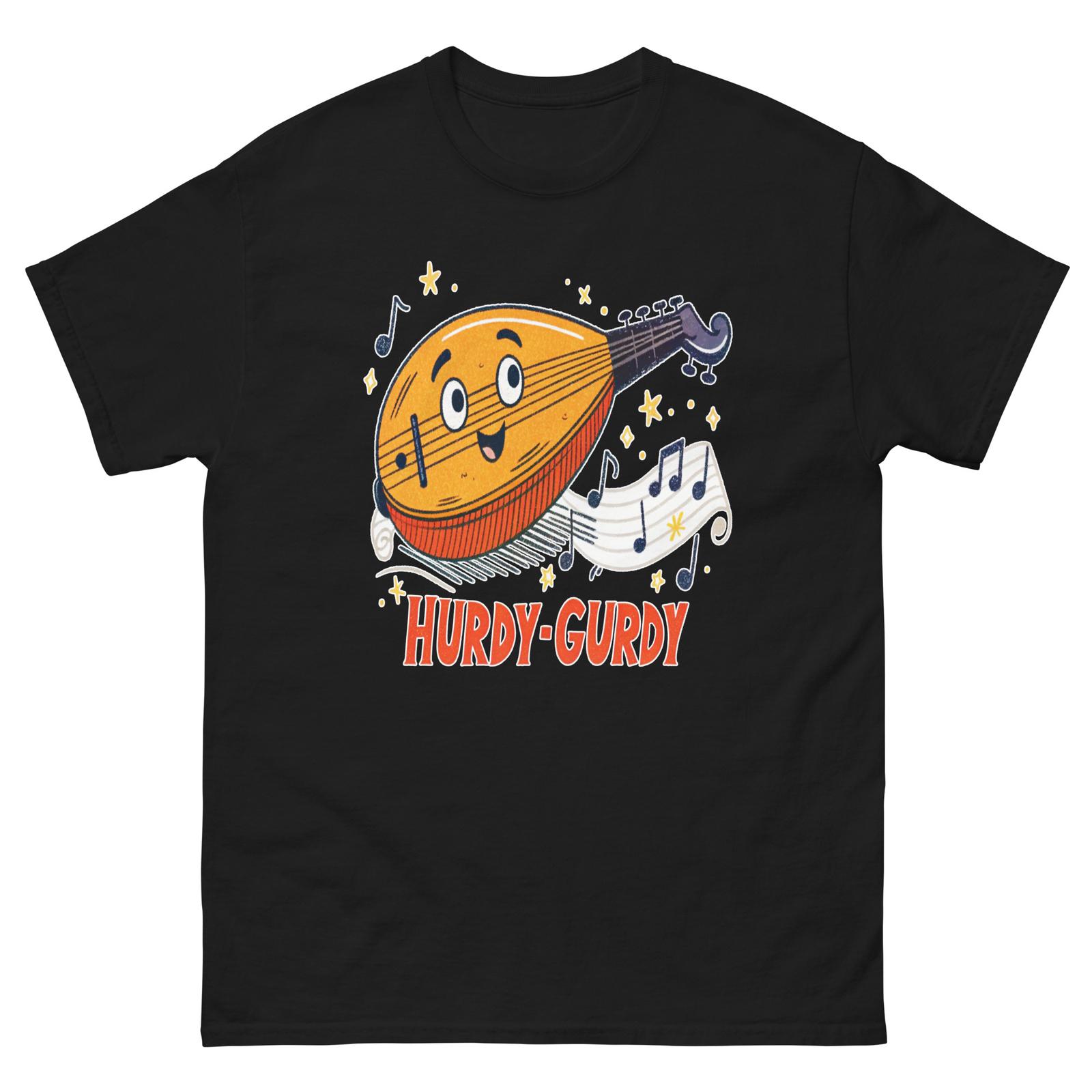 Hurdy Gurdy Musical Instrument Illustration T-Shirt XXXXL