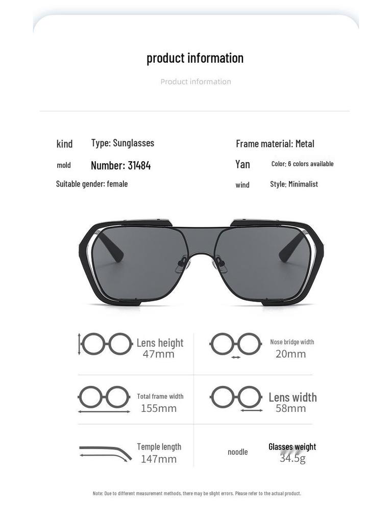 Trendy Retro Korean One-Piece Concave Sunglasses for Men & Women