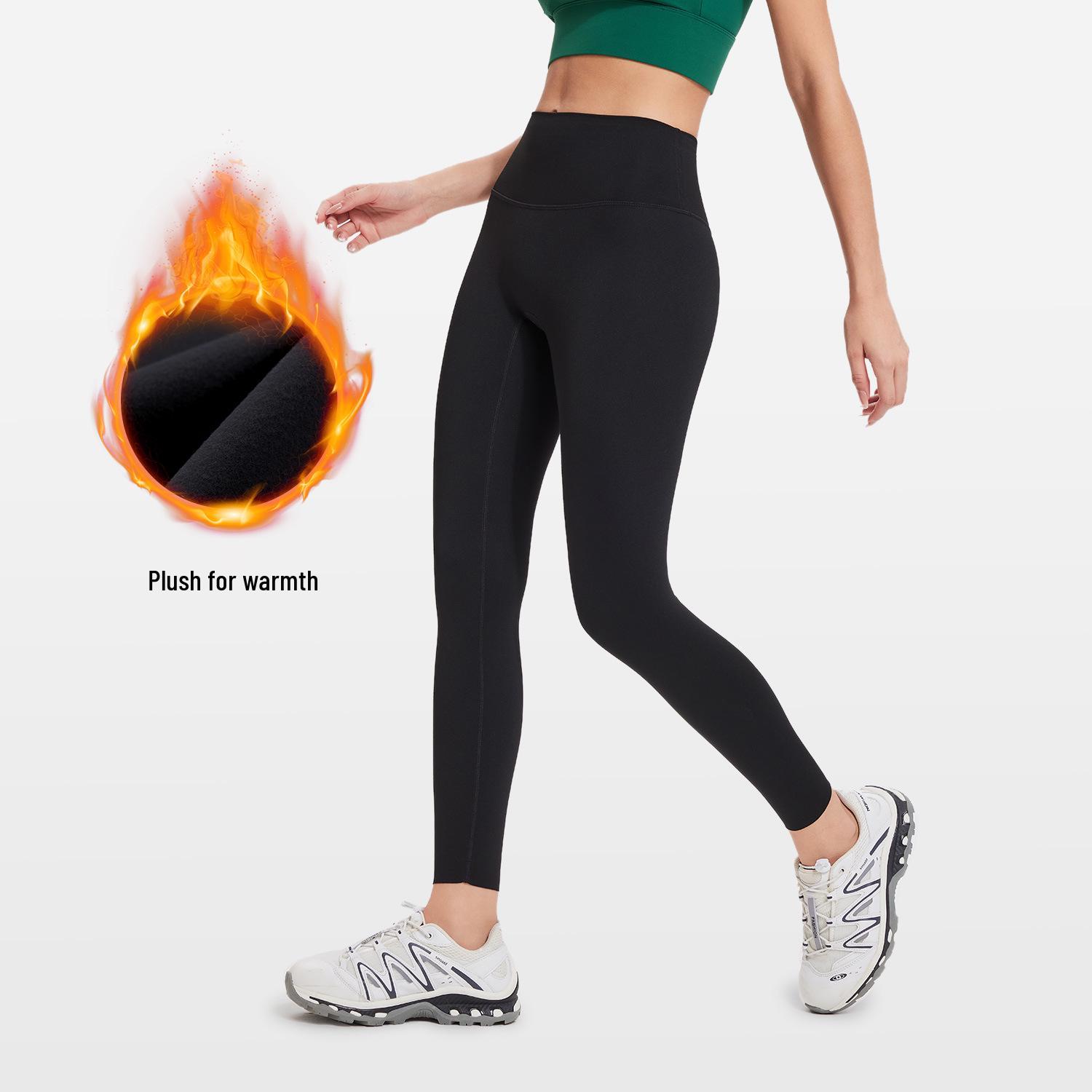 

Осенне-зимние флисовые брюки для йоги с высокой посадкой из лайкры: Ощущение обнаженности, Подтягивающий бедра, Матовый для фитнеса XL