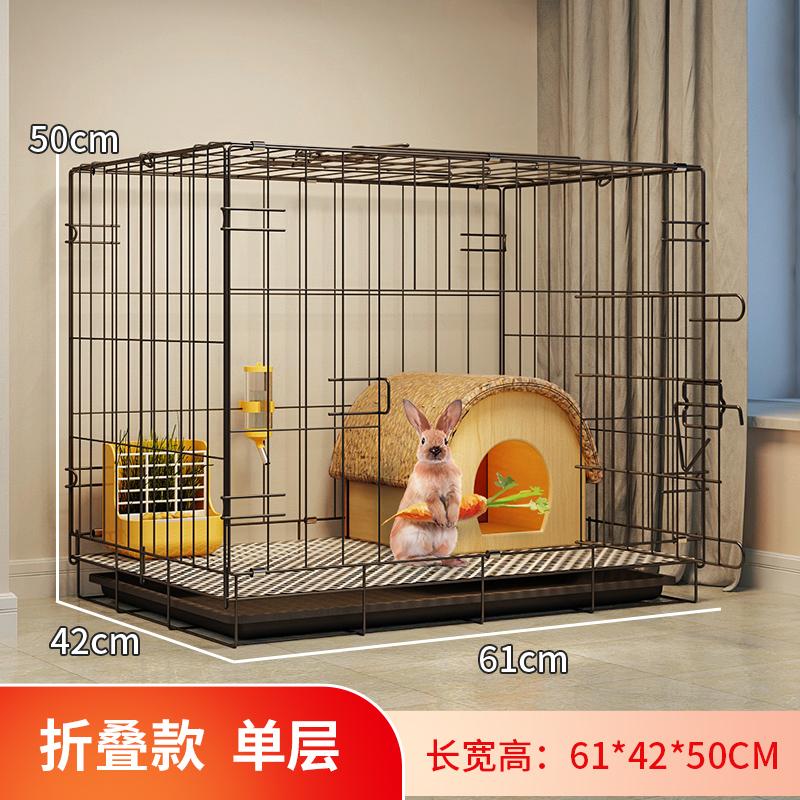 Large Indoor Rabbit Cage with Cleaning Tray Double Layer Bunny Hutch with Ramp Pet Rabbit House Home Use Small Animal Habitat Only Rabbit Cage