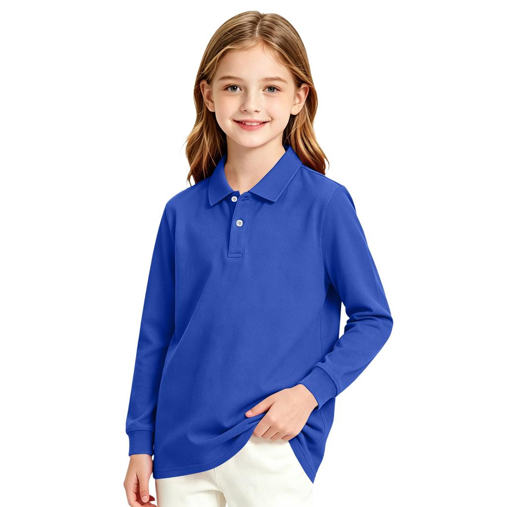 Camiseta de Uniforme Casual de Manga Larga para Niñas para la Escuela