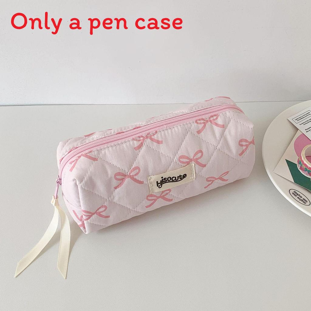 

Modern Butterfly Bow Pencil Case With Polyester Fabric For Daily Makeup And Stationery Storage Pink