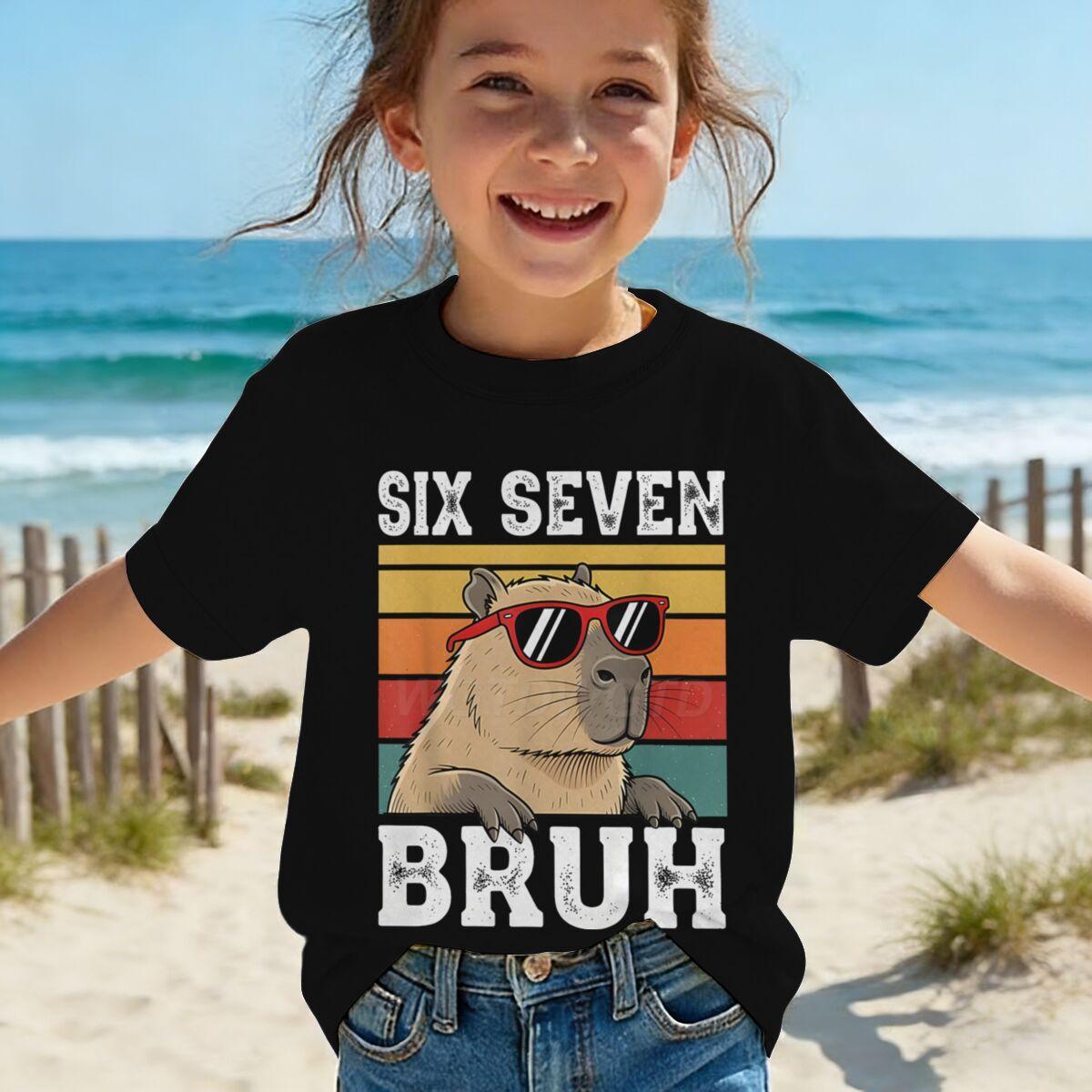 

Women s T-Shirt Six Seven 67 Meme Graphic Print Women s Tees Top Summer Short Sleeve O Neck Casual Outdoor Women s Clothing XXS