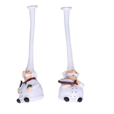 Small Resin Chef Figurine Sculpture Desktop Ornaments for Bedroom Kitchen Dining Room