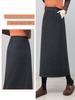 Women's Gray Wool Slimming Midi Skirt: Casual, Comfortable, and Drapey for Autumn/Winter
