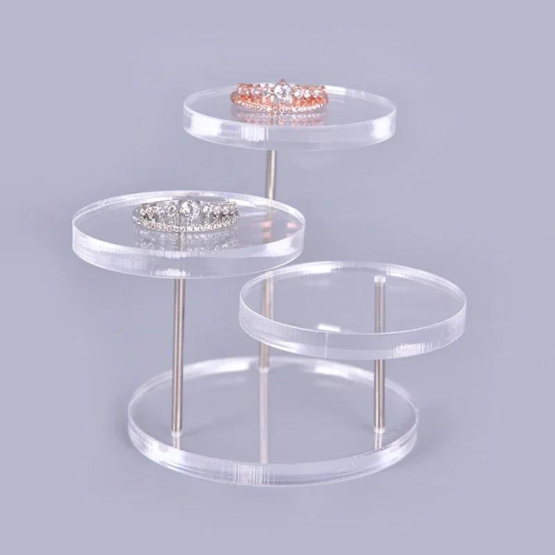 Suporte de Exibição de Anéis de Acrílico de 3 Camadas, Suporte de Joias para Brincos, Suporte para Bolos e Sobremesas, Suporte para Bolo de Festa e Casamento, Decoração para Chá de Bebê
