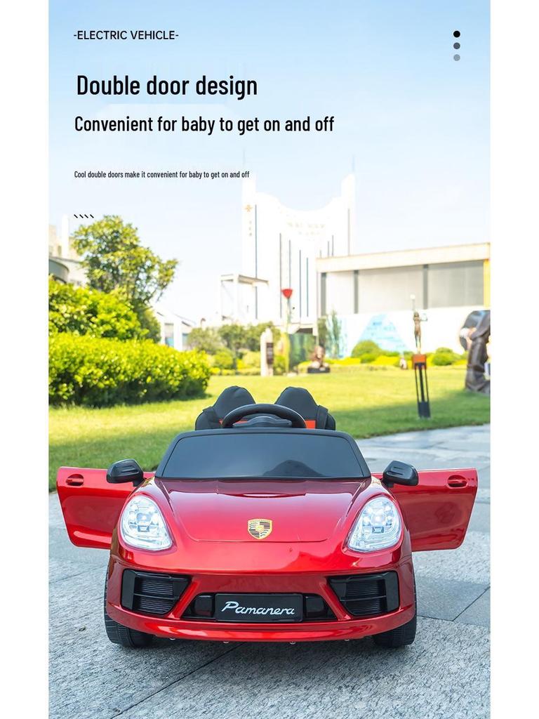 Dětské elektrické autíčko s dálkovým ovládáním, světly, hudbou a režimem kočárku pro kluky a holky.