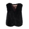 Womens Sleeveless Faux Waistcoat Solid Color Winter Loose Vest Coat