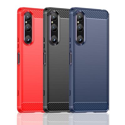 Luksusowe Elastyczne Etui TPU Do Sony Xperia 10 VI 1 V 5 IV III Ochraniacz Ochronny Obudowa Tekstura Włókna Węglowego Ochronny Coque Fundas Hülle