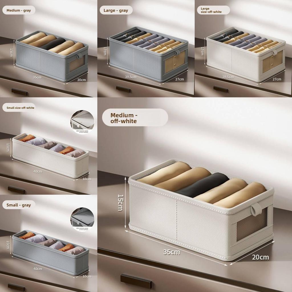 Cotton Linen Storage Box With Collapsible Organizer For Bedroom And Living Room