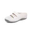 New Style Thick-soled Soft Leather Open-toe Half-heeled Women's Soft-bottomed Platform Shoes