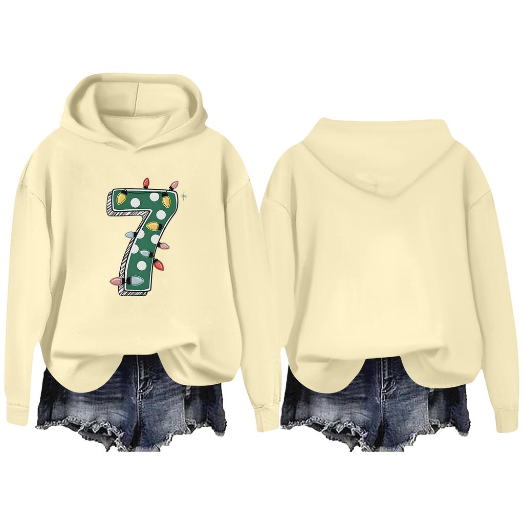 Women's Casual Fashion Outfit Sweatsuit  Printed Long Sleeved  Casual Hooded Sweatshirt