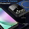 Coque pour Samsung Galaxy A37 5G, Protection Antichoc avec Cercle Magnétique Rotatif - Bleu Marine