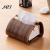 Bathroom Tissue Case Wooden Holder, Rectangular Decorative Paper Napkin Dispenser, Durable Home Accessory Organizer, for Office Desk Decor Box Holder