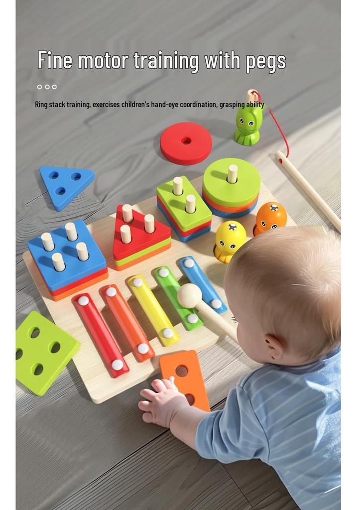 Magnetic Fishing & Shape Matching Piano: 3-in-1 Early Education Toy for Kids