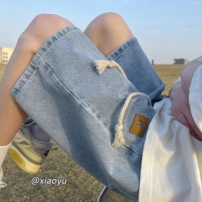 Men's Summer Fashion Loose Denim Shorts - American-Style, Large Size, Casual Five-Point Pants