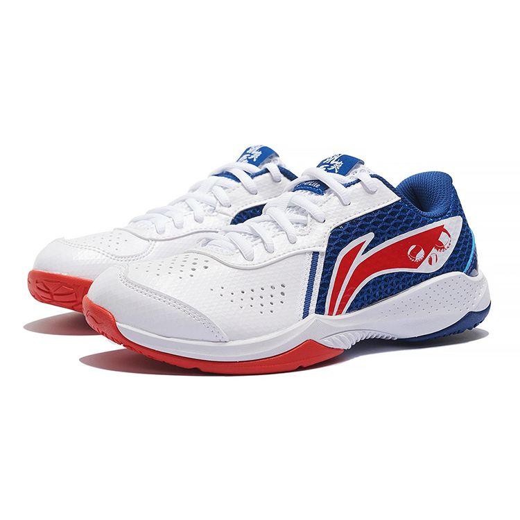 Li Ning Thunder Junior Pohodlné Odolné Badmintonové Tréningové Topánky Detské Topánky Biela Modrá AYTT014-5
