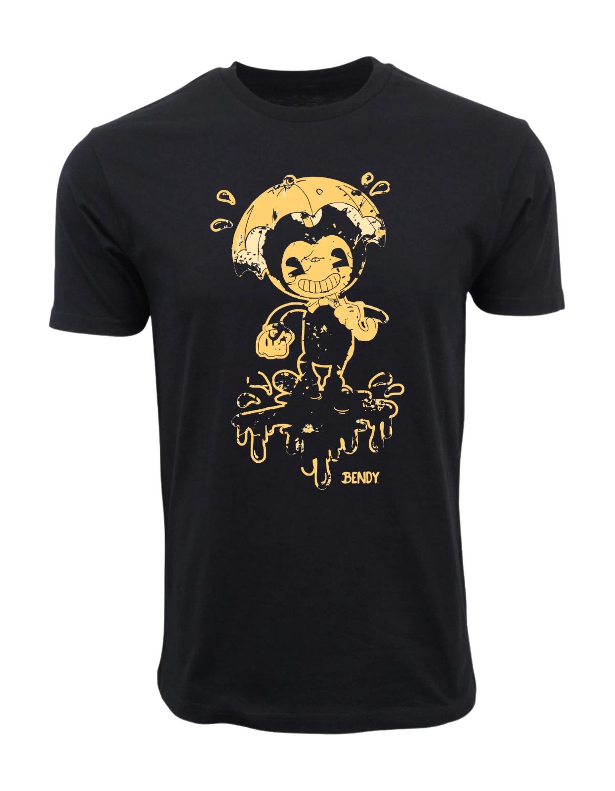 Unisex Adult Casual Graphic BENDY AND THE INK MACHINE RAIN T SHIRT ... L