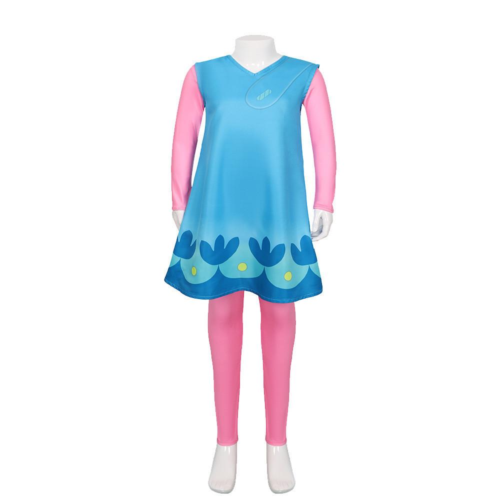 

Poppy Trolls Branch Cosplay Dress Performances Halloween Costume Kids Girl Boy Poppy,150cm