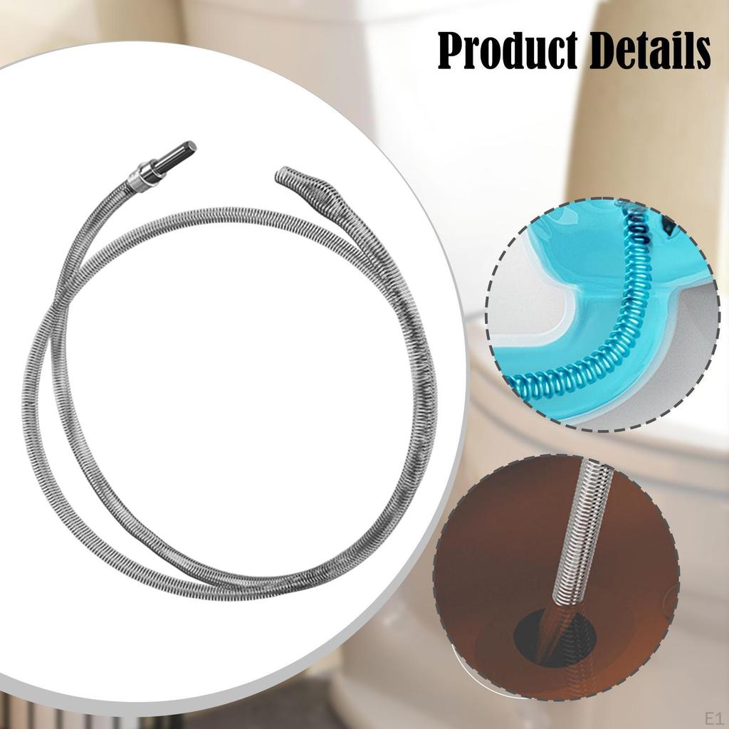 Cable Drain Unblocker, Practical Cleaning Spring, Flexible Steel for Bathtubs, Bathrooms And