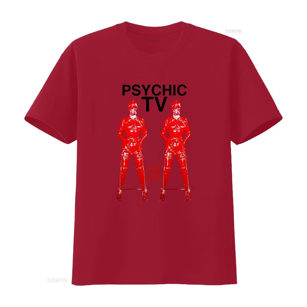 Psychic TV T Shirt Tea Man Woman Vintage Washed Breathable Slightly Stylish Homme Versatile Stretched Designer Clothes