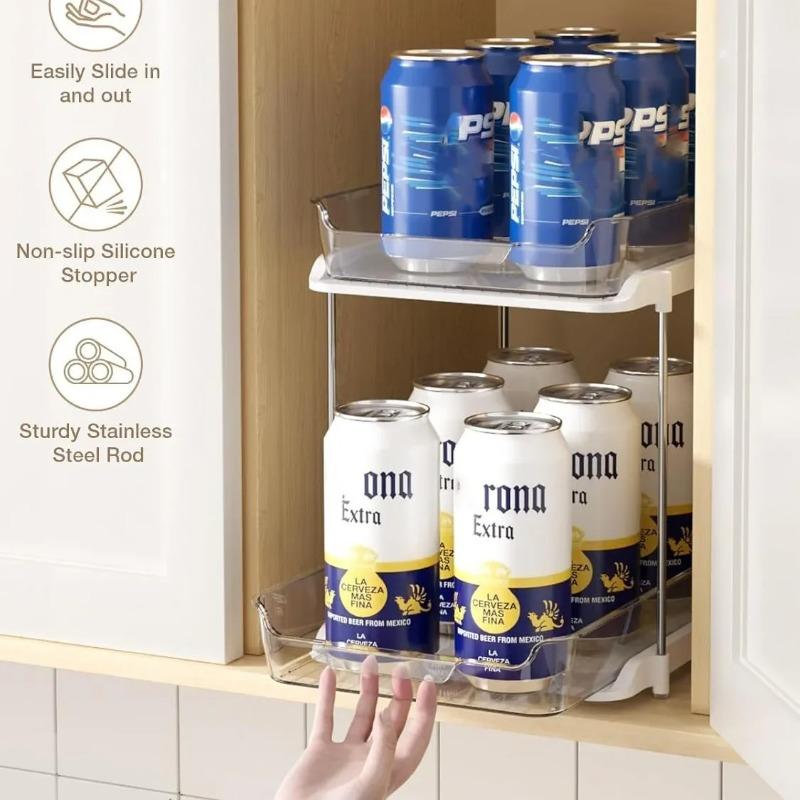 2026 Hot Selling Pull-out Kitchen Storage Rack Cabinet Layered Shelf Seasoning Bottle and Can Sorting Artifact