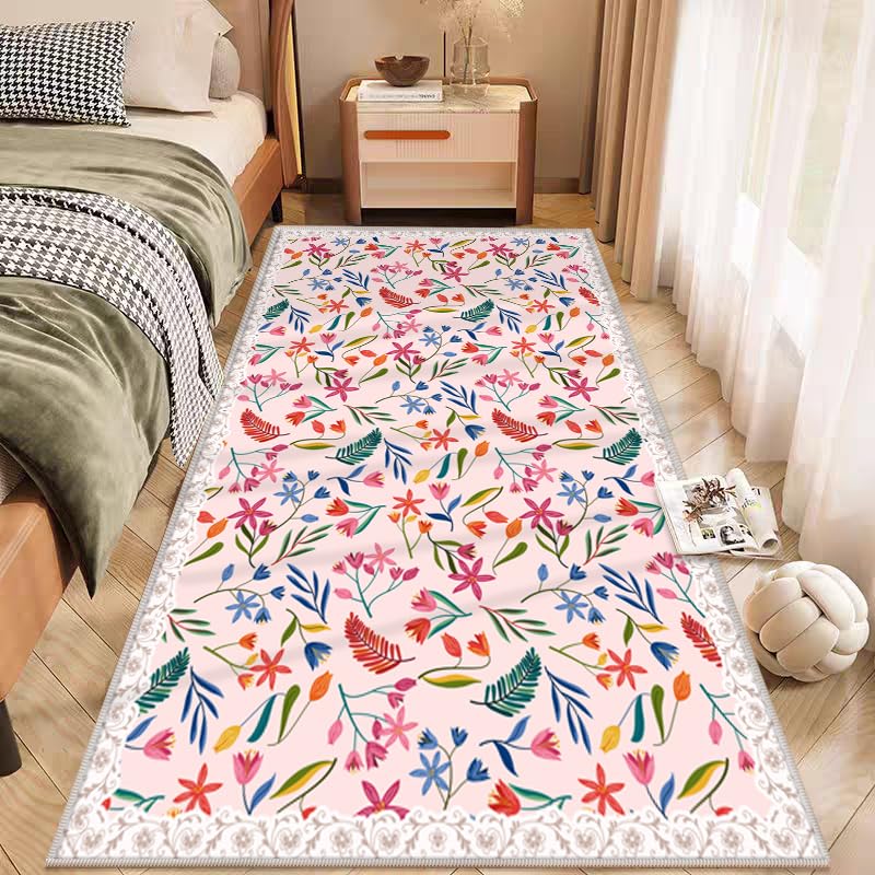 Red Christmas Hallways Runner Rug Washable Non-Slip Rug for Indoor Home Holiday Laundry Bedroom Bathroom Entryway Decor